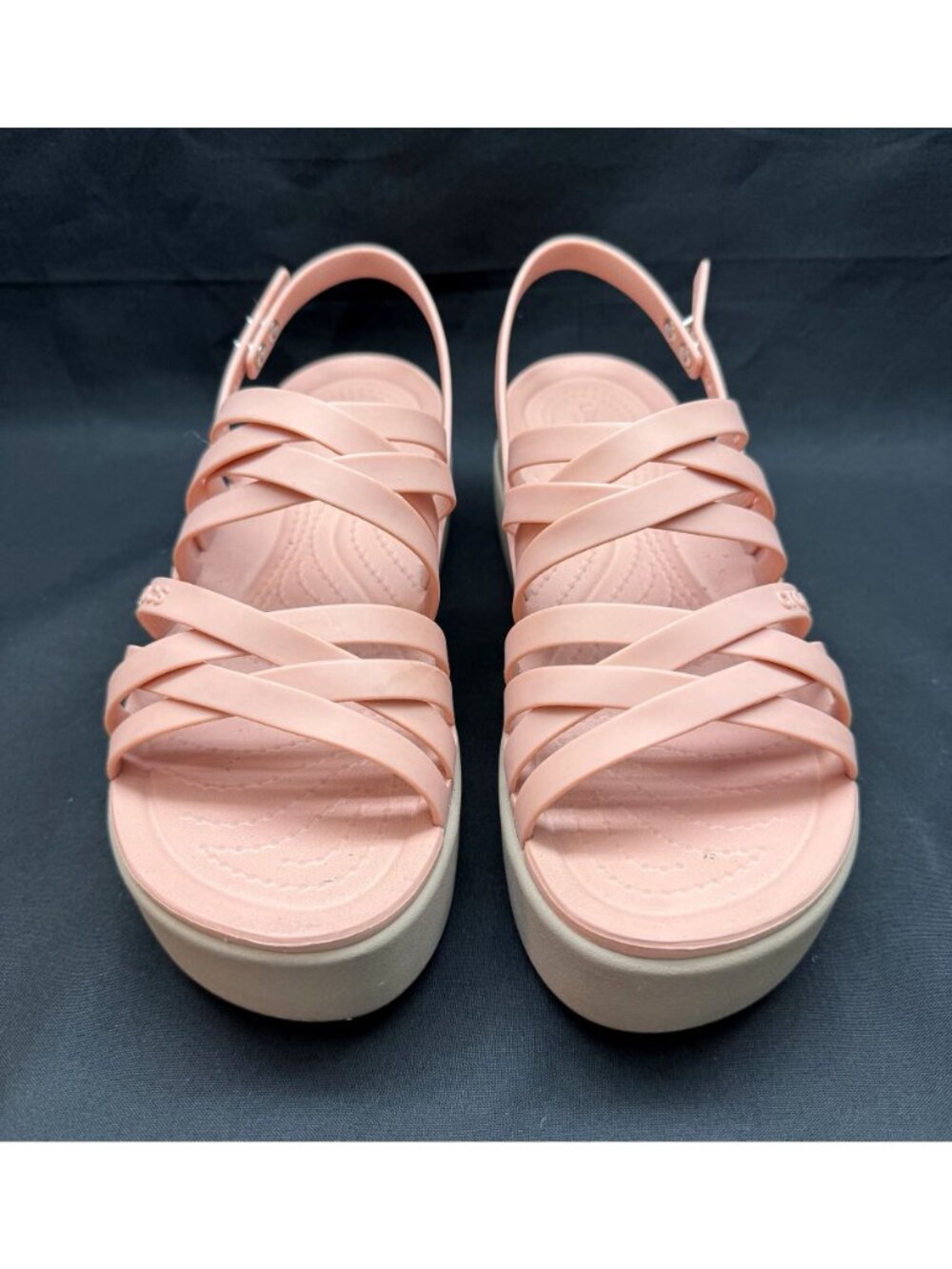 Crocs Brooklyn Strappy Platform Sandals Blush Pink LiteRide Women's Size 8 - Picture 2 of 14